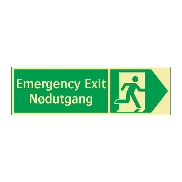 Emergency exit Nødutgang høyre