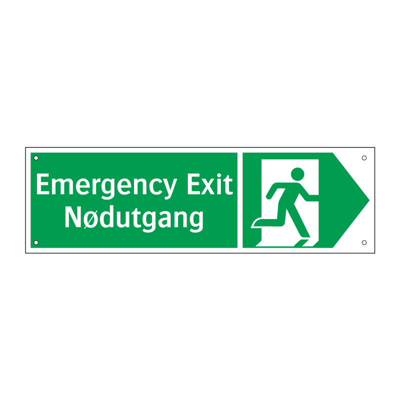 Emergency exit Nødutgang høyre