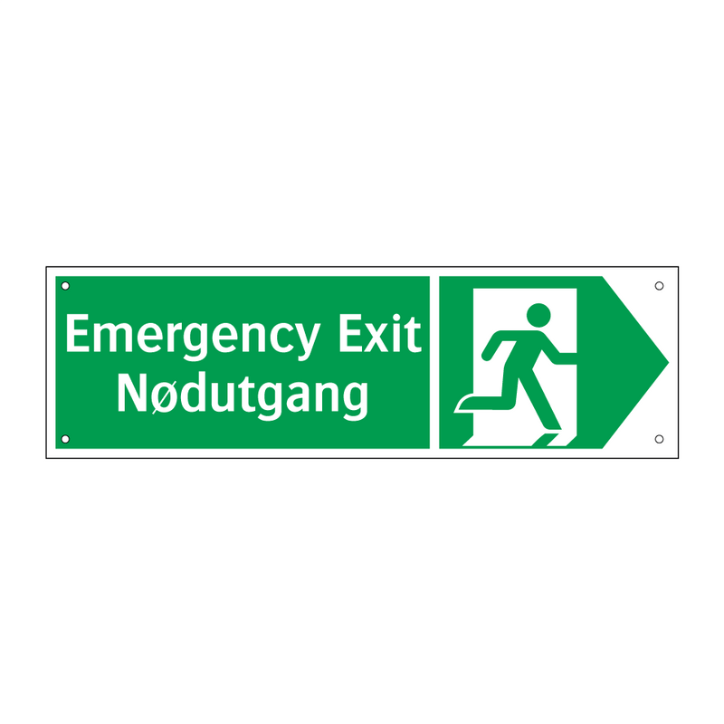 Emergency exit Nødutgang høyre & Emergency exit Nødutgang høyre