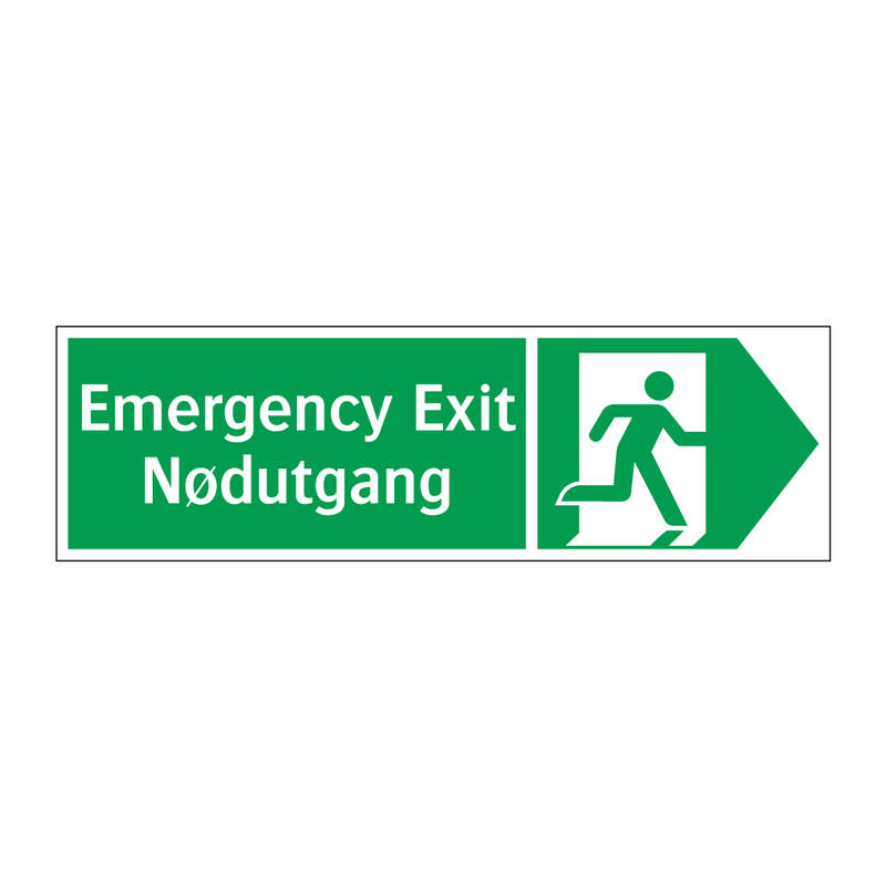 Emergency exit Nødutgang høyre