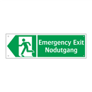 Emergency exit Nødutgang venstre