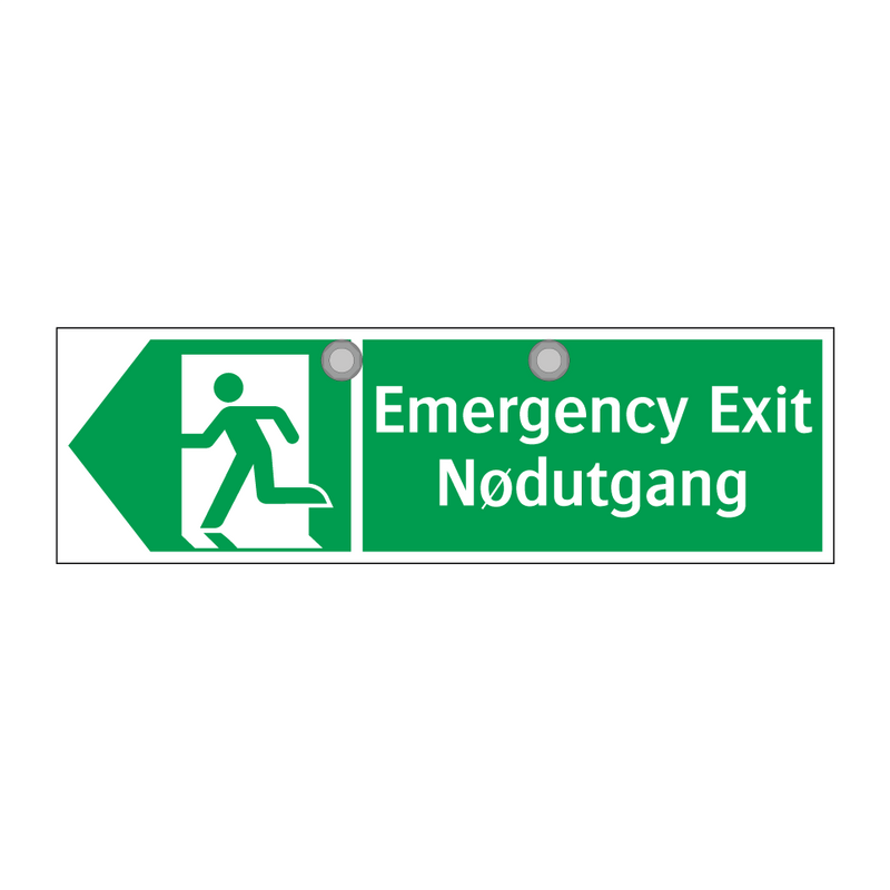 Emergency exit Nødutgang venstre & Emergency exit Nødutgang venstre