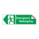 Emergency exit Nødutgang venstre
