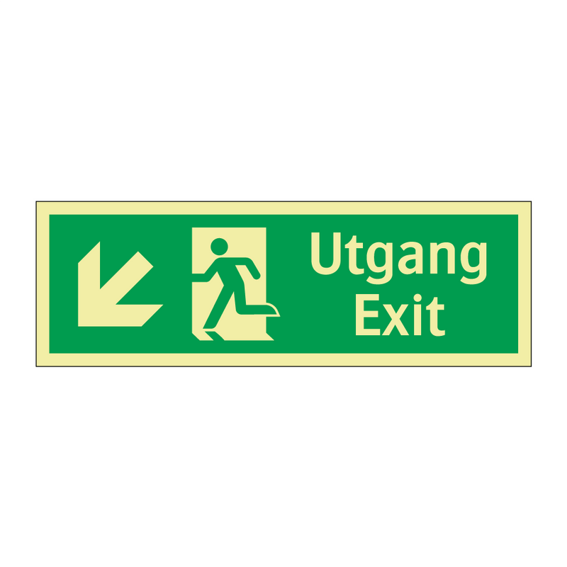 Utgang exit skrå venstre & Utgang exit skrå venstre & Utgang exit skrå venstre
