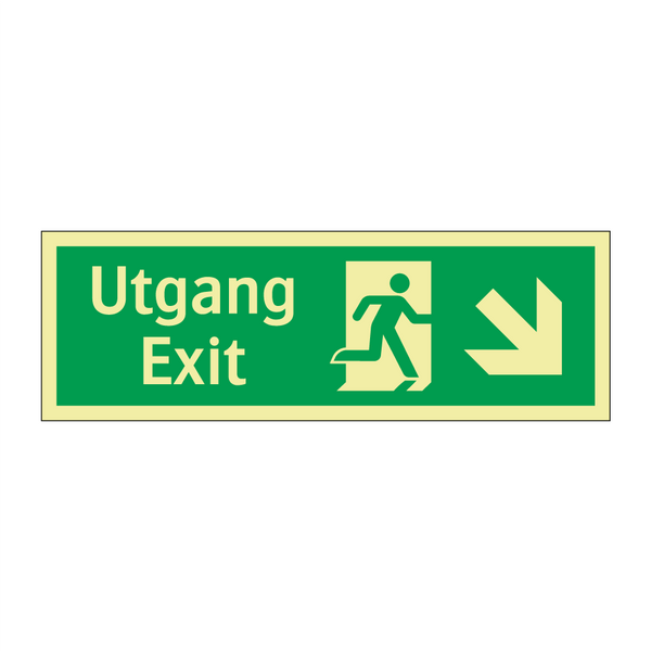Utgang exit skrå høyre