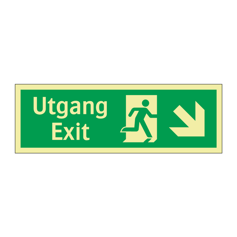Utgang exit skrå høyre & Utgang exit skrå høyre & Utgang exit skrå høyre