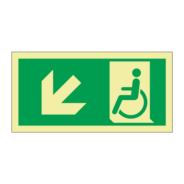 Nødutgang handicap skrå høyre & Nødutgang handicap skrå høyre