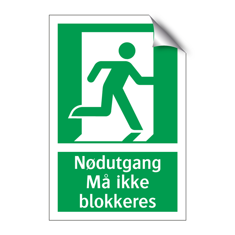 Nødutgang Må ikke blokkeres