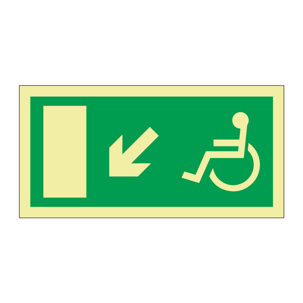 Nødutgang handicap skrå venstre & Nødutgang handicap skrå venstre