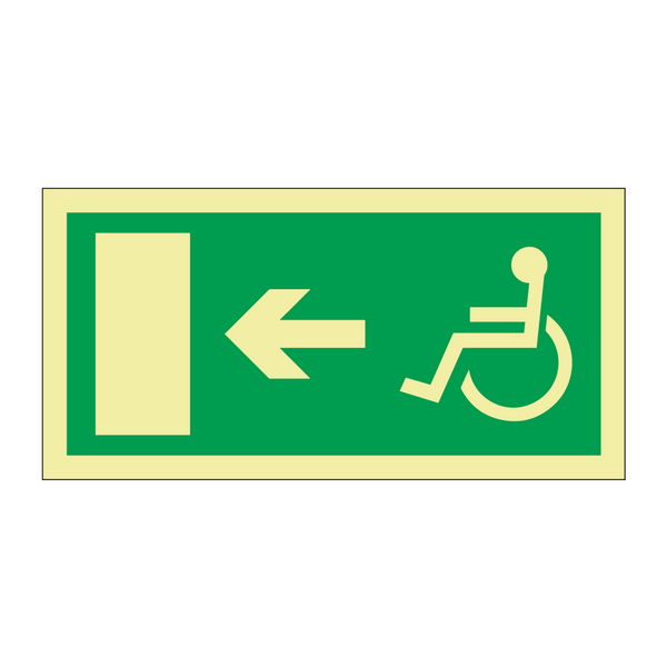 Nødutgang handicap pil venstre