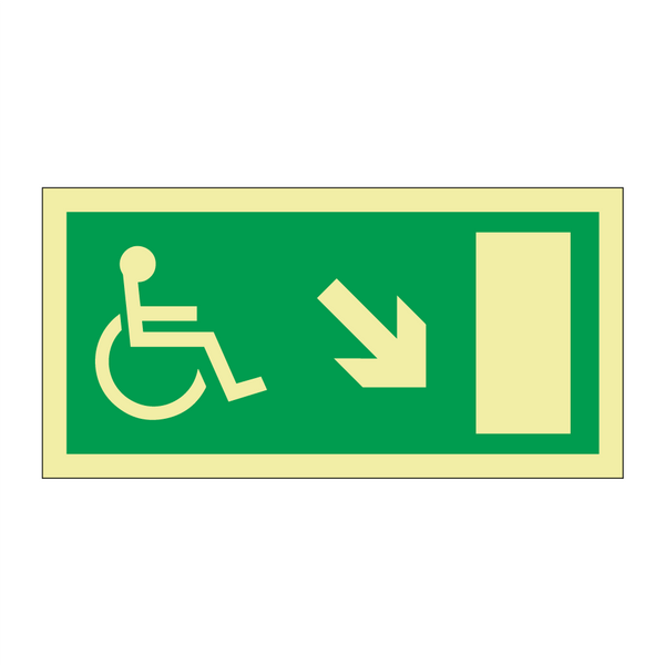 Nødutgang handicap skrå høyre & Nødutgang handicap skrå høyre