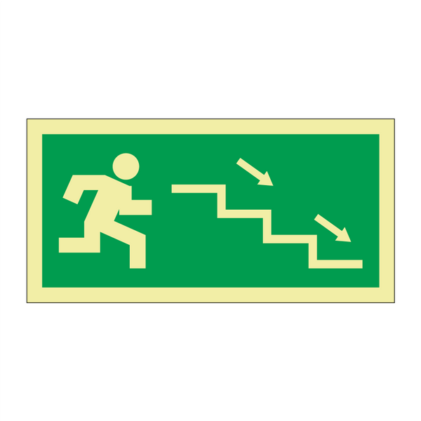 Nødutgang trapp ned til høyre & Nødutgang trapp ned til høyre & Nødutgang trapp ned til høyre