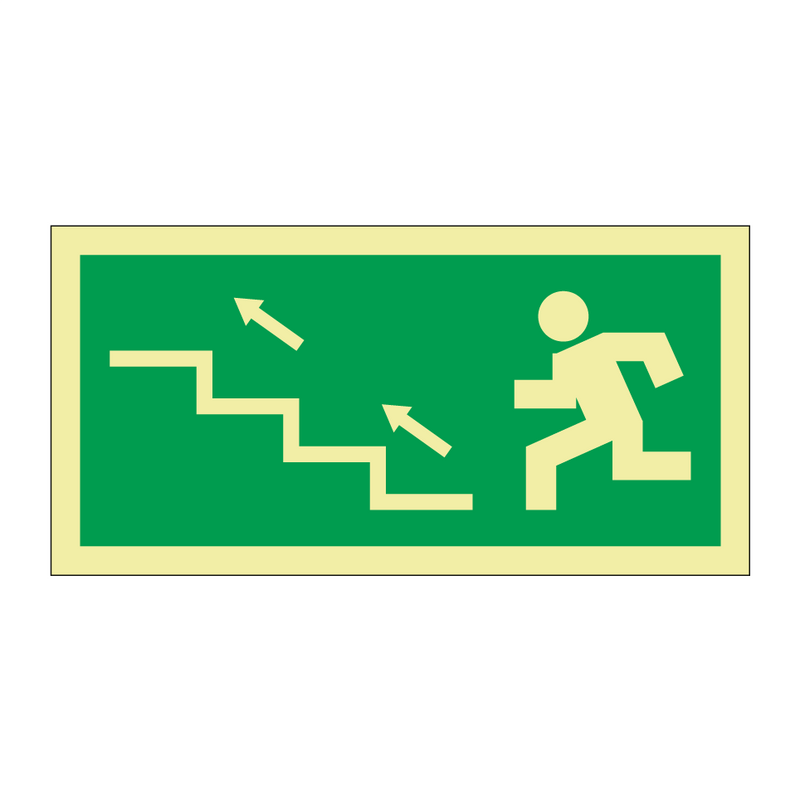 Nødutgang trapp opp til venstre & Nødutgang trapp opp til venstre