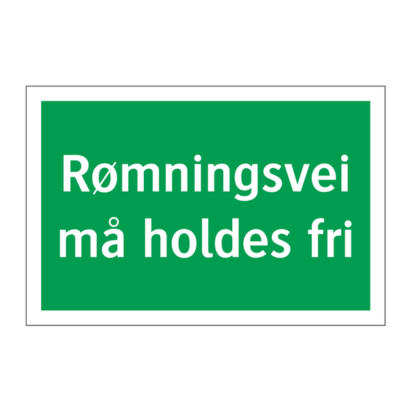 Rømningsvei må holdes fri