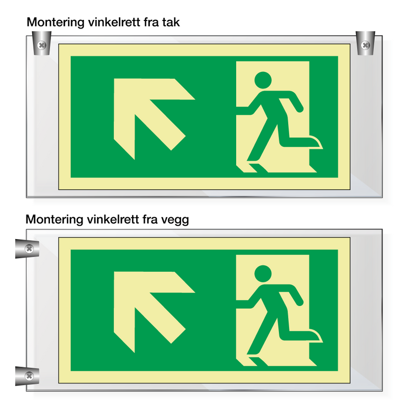 Nødutgang venstre opp - Akryl