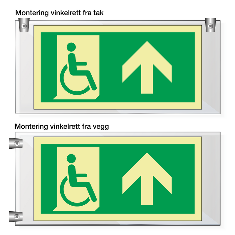 Nødutgang handicap pil opp - Akryl