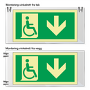 Nødutgang handicap pil ned - Akryl