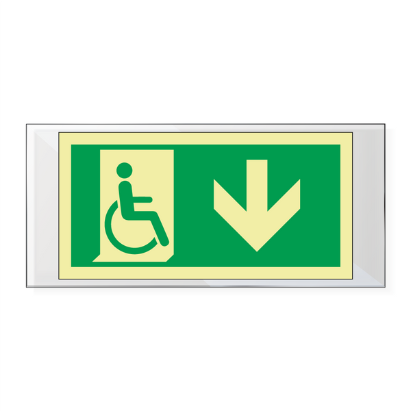 Nødutgang handicap pil ned - Akryl