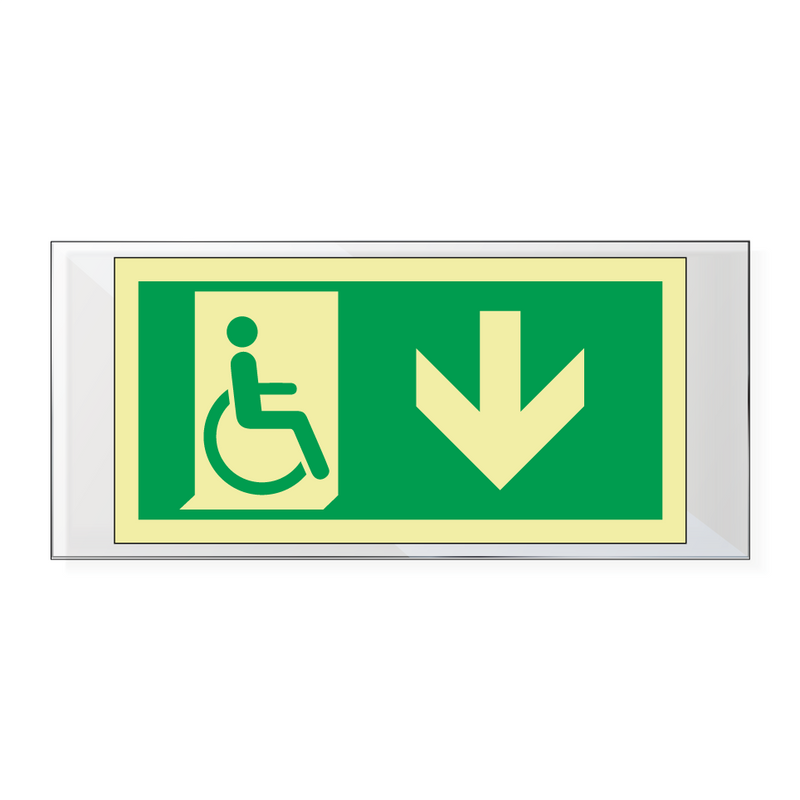 Nødutgang handicap pil ned - Akryl