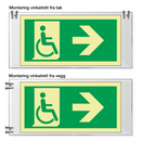 Nødutgang handicap pil høyre - Akryl