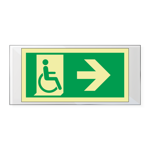 Nødutgang handicap pil høyre - Akryl