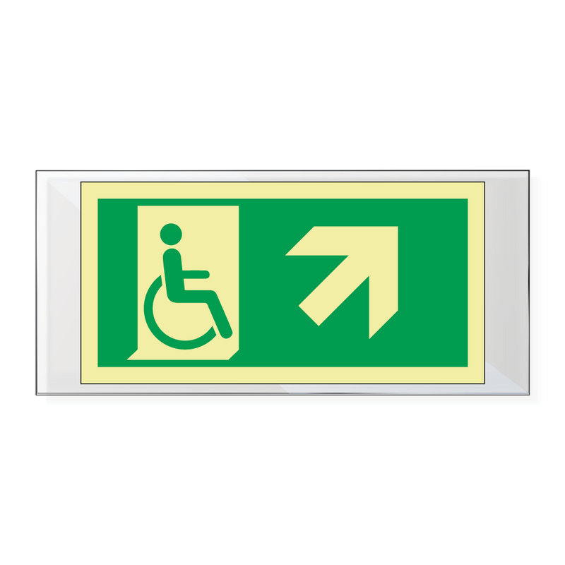 Nødutgang handicap pil høyre opp - Akryl & Nødutgang handicap pil høyre opp - Akryl