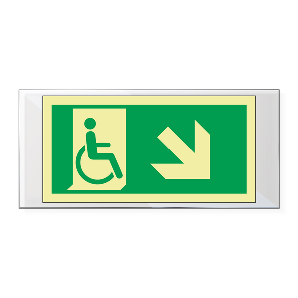 Nødutgang handicap skrå høyre - Akryl & Nødutgang handicap skrå høyre - Akryl