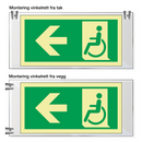 Nødutgang handicap pil venstre - Akryl