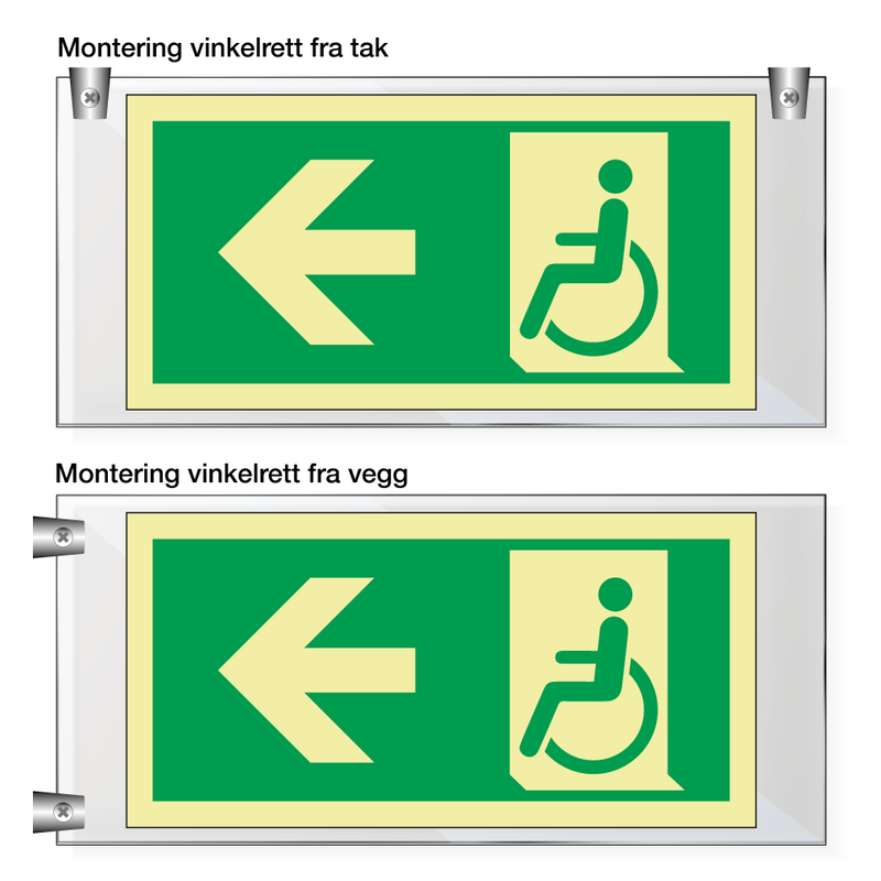 Nødutgang handicap pil venstre - Akryl