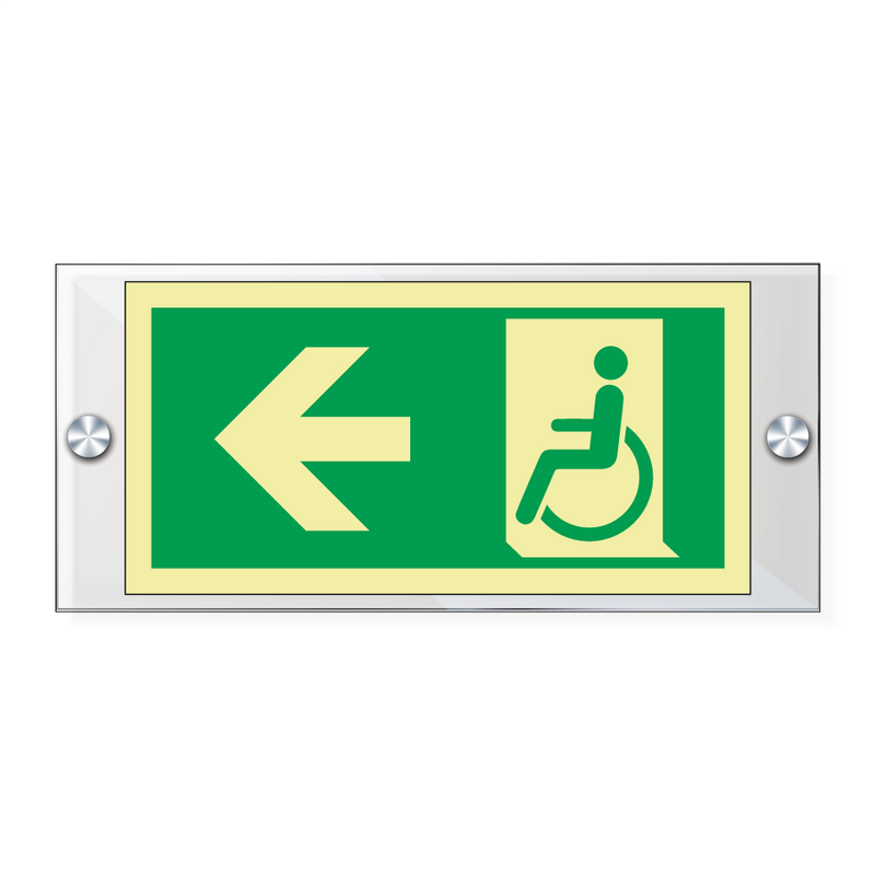 Nødutgang handicap pil venstre - Akryl