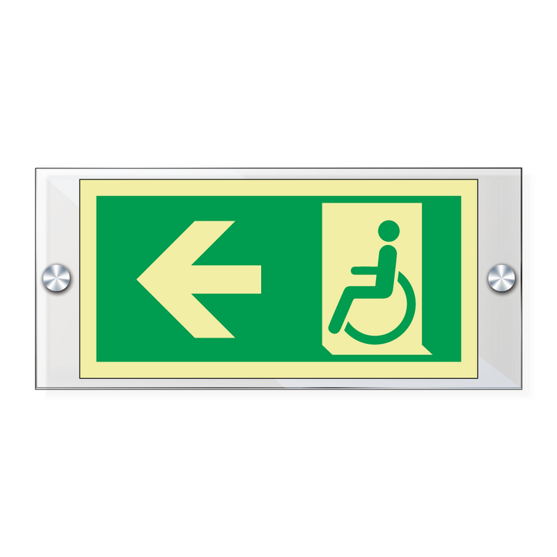 Nødutgang handicap pil venstre - Akryl & Nødutgang handicap pil venstre - Akryl