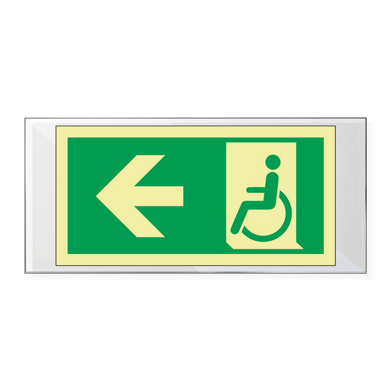 Nødutgang handicap pil venstre - Akryl