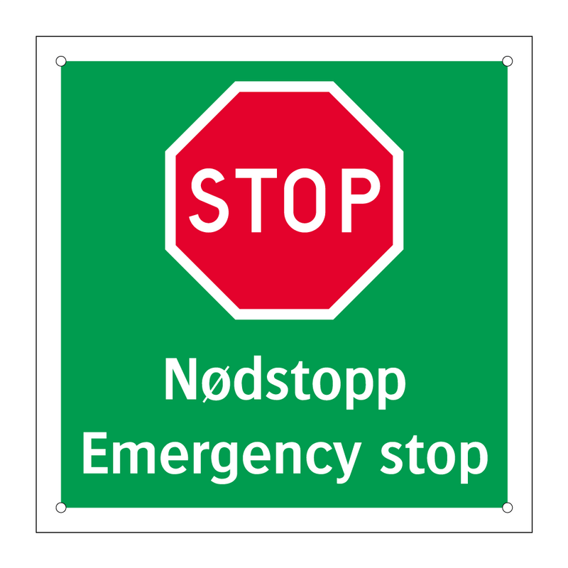 Stop Nødstopp Emergency stop & Stop Nødstopp Emergency stop & Stop Nødstopp Emergency stop