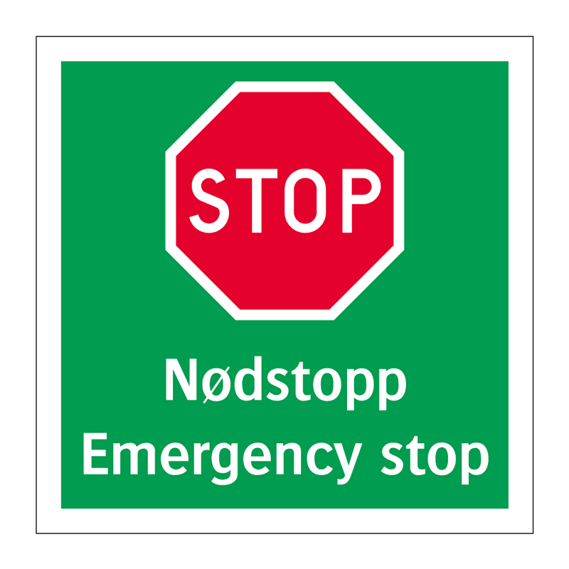 Stop Nødstopp Emergency stop & Stop Nødstopp Emergency stop & Stop Nødstopp Emergency stop