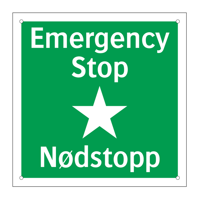 Emergency Stop Nødstopp & Emergency Stop Nødstopp & Emergency Stop Nødstopp