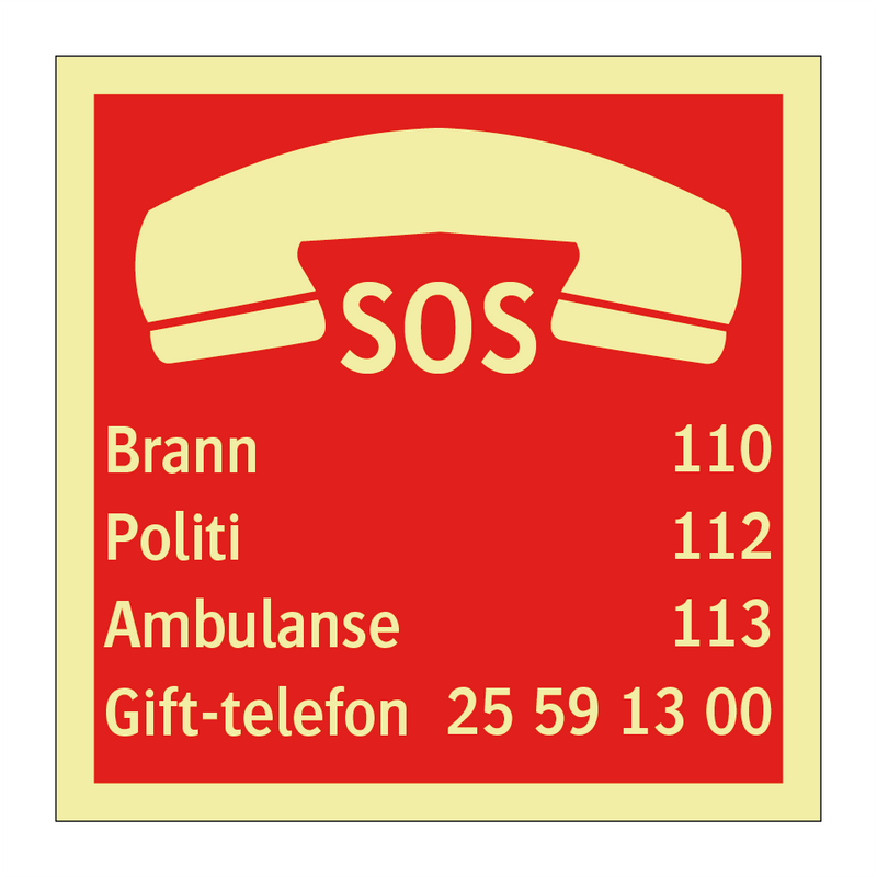 SOS telefonnummer
