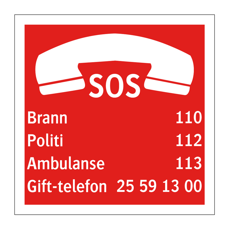 SOS telefonnummer