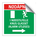 Nødåpner i nødstilfelle knus glasset høyre