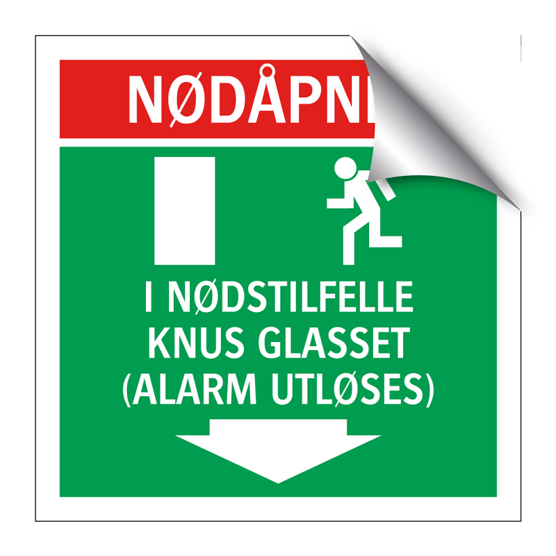 Nødåpner i nødstilfelle knus glasset
