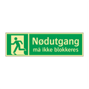 Nødutgang Må ikke blokkeres