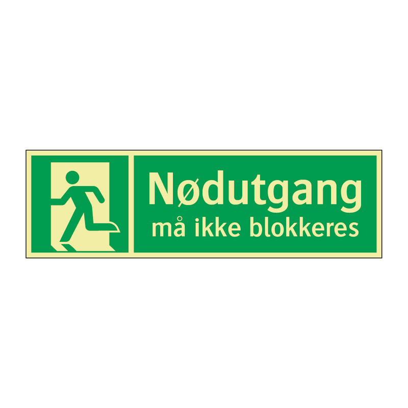 Nødutgang Må ikke blokkeres