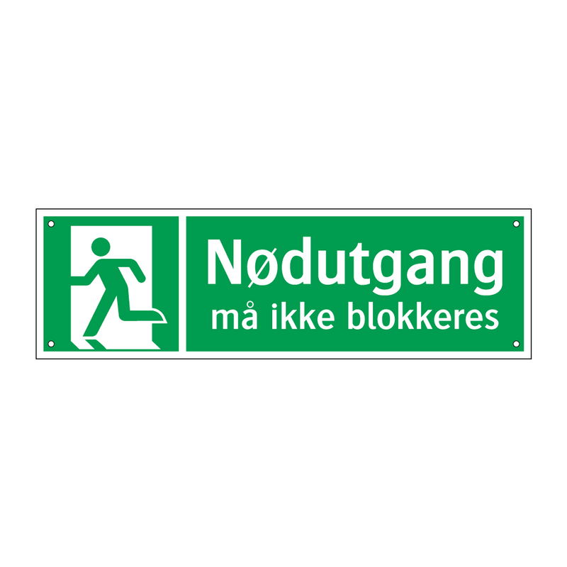 Nødutgang Må ikke blokkeres