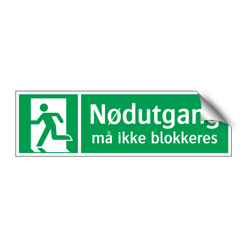 Nødutgang Må ikke blokkeres