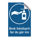 Bruk ha?ndsprit før du ga?r inn