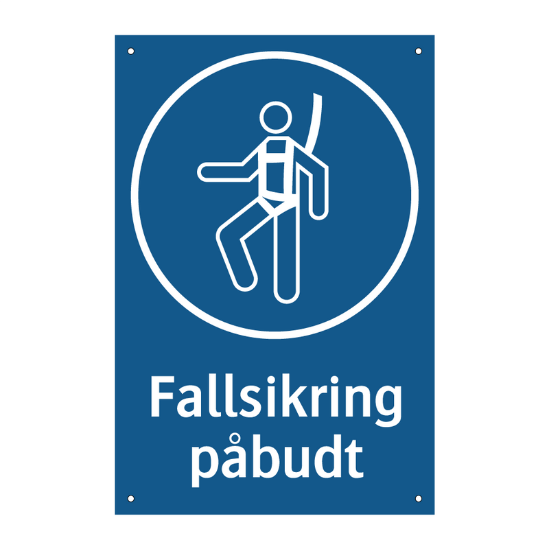 Fallsikring påbudt