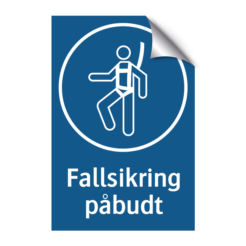 Fallsikring påbudt