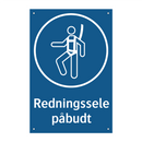 Redningssele påbudt