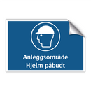 Anleggsområde Hjelm påbudt