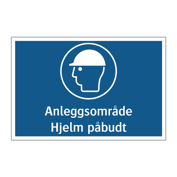 Anleggsområde Hjelm påbudt