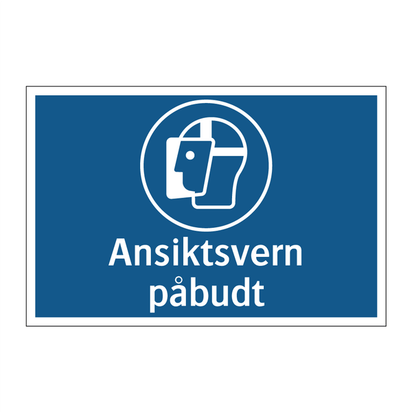 Ansiktsvern påbudt & Ansiktsvern påbudt & Ansiktsvern påbudt & Ansiktsvern påbudt